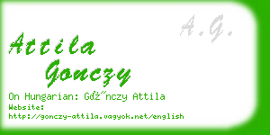 attila gonczy business card